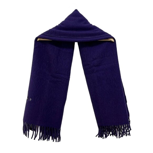 Auth DIOR/ChristianDior - Purple Wool Scarf - Picture 7 of 7